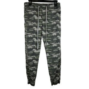 True Religion Womens Camo Jogger Pants Size Small Green Drawstring Y2K
